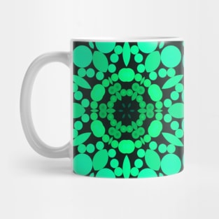 Dot Mandala Flower Blue and Green Mug